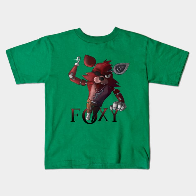 Foxy the Pirate Attack Kids T-Shirt by Revi